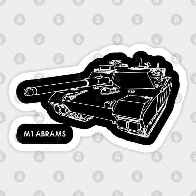 M1 Abrams Tank Sticker by Arassa Army